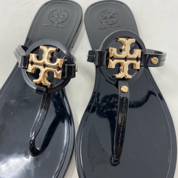 Tory Burch black/ gold sandals - Picture 2 of 5